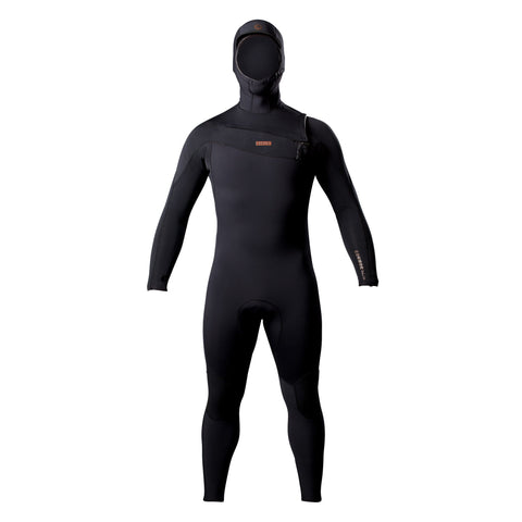 Adelio Connor 5/4 Deluxe Hooded Black Steamer Wetsuit