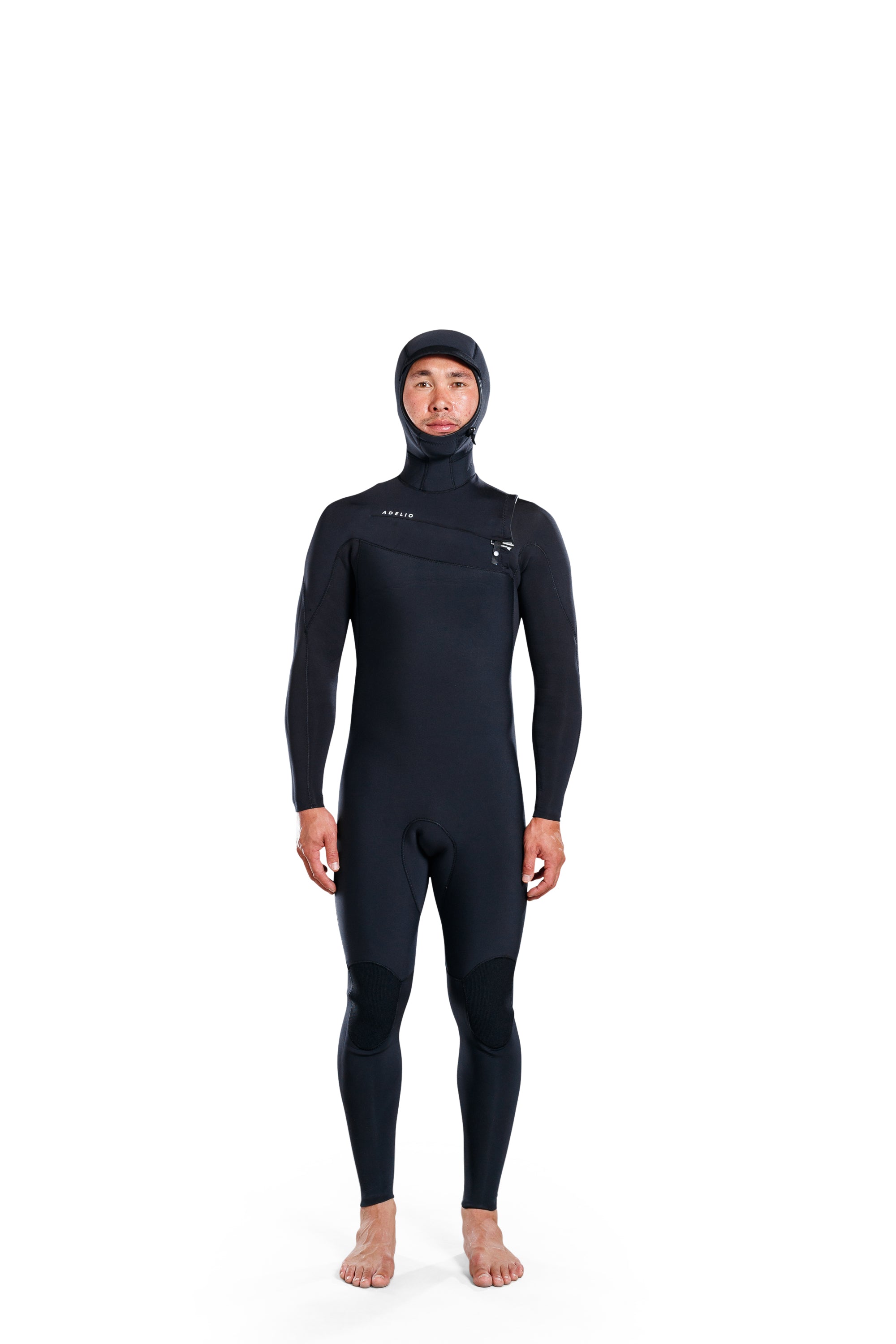 Adelio Connor 5/4 Deluxe Hooded Black Steamer Wetsuit